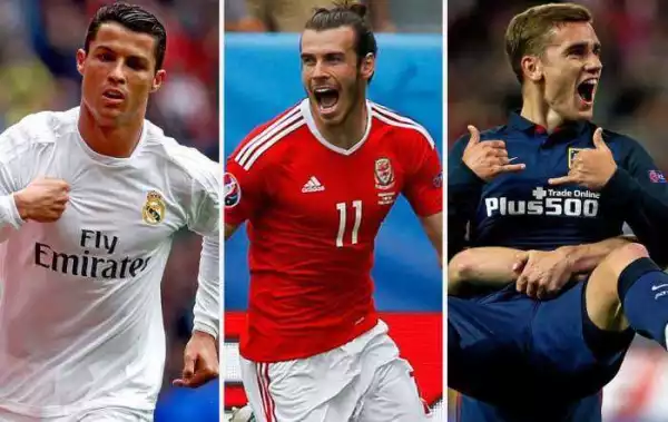 Bale, Ronaldo, Griezmann Battle For UEFA Best Player Award, Messi Out